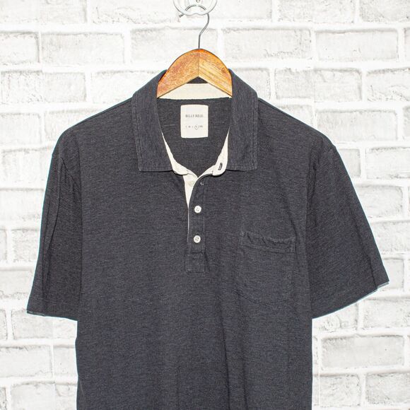 BILLY REID Men's Size XL Short Sleeve Polo Shirt Gray Cotton - Picture 4 of 6